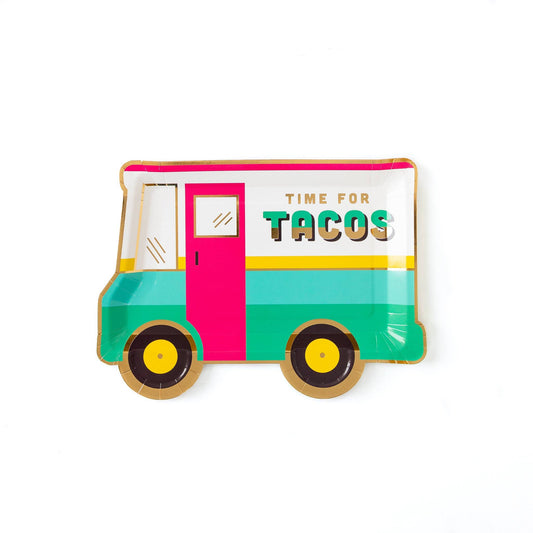 Indulge in the ultimate taco experience with our adorable taco truck plate! Perfect for spicing up your taco Tuesday or Cinco De Mayo fiesta, this plate is a must-have for any taco lover. Pair it with our matching taco or margarita napkins for an extra festive touch! This plate is set to make your tacos look even more delectable, if that's even possible. Get ready to elevate your taco game and impress your guests with this cute and stylish plate. 