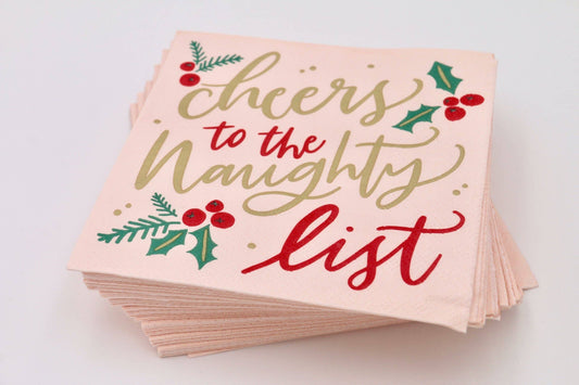 Funny Christmas Napkins | Cheers to the Naughty List - 20ct: Default Title