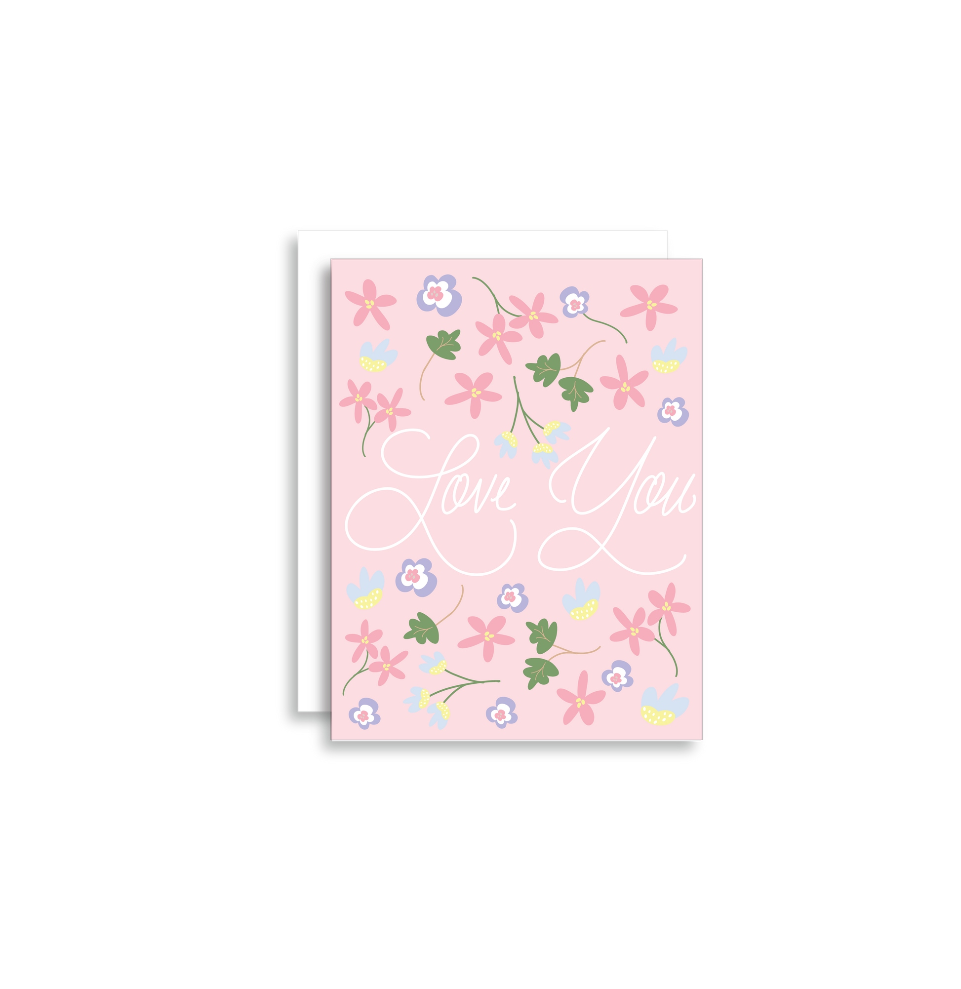 Our "Love You" card is the perfect card for an anniversary, wedding, valentines day - or a "just because" card! Each card is folded to 4.25" tall by 5.5" wide, is blank inside and comes with a matching white envelope. Cards are packaged in cellophane sleeves.
