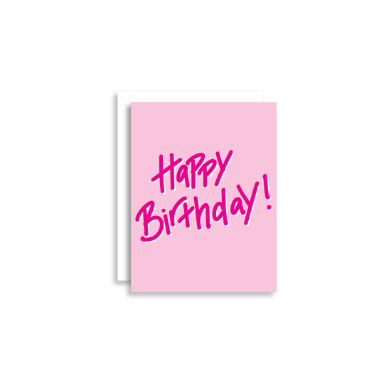 Birthday wishes are pretty in pink! Each card is folded to 4.25" tall by 5.5" wide, is blank inside and comes with a matching white envelope. Cards are packaged in cellophane sleeves.