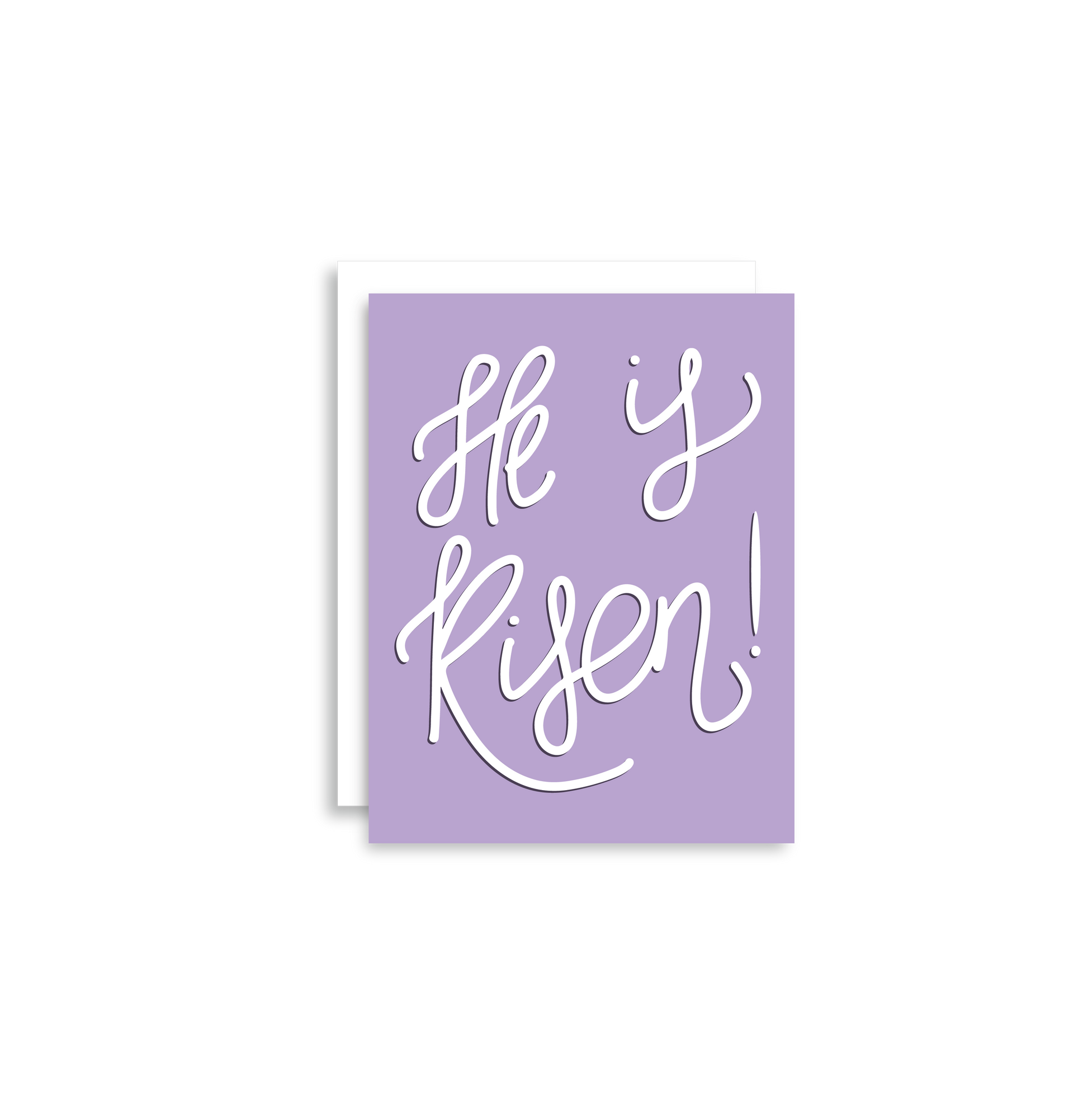 Our "He Is Risen!" card is a simple but perfect way to send Easter greetings! Each card is folded to 4.25" tall by 5.5" wide, is blank inside and comes with a matching white envelope. Cards are packaged in cellophane sleeves.  