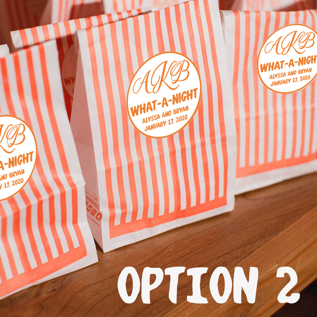 What-A-Night Whataburger Wedding Stickers, Late night snack wedding stickers