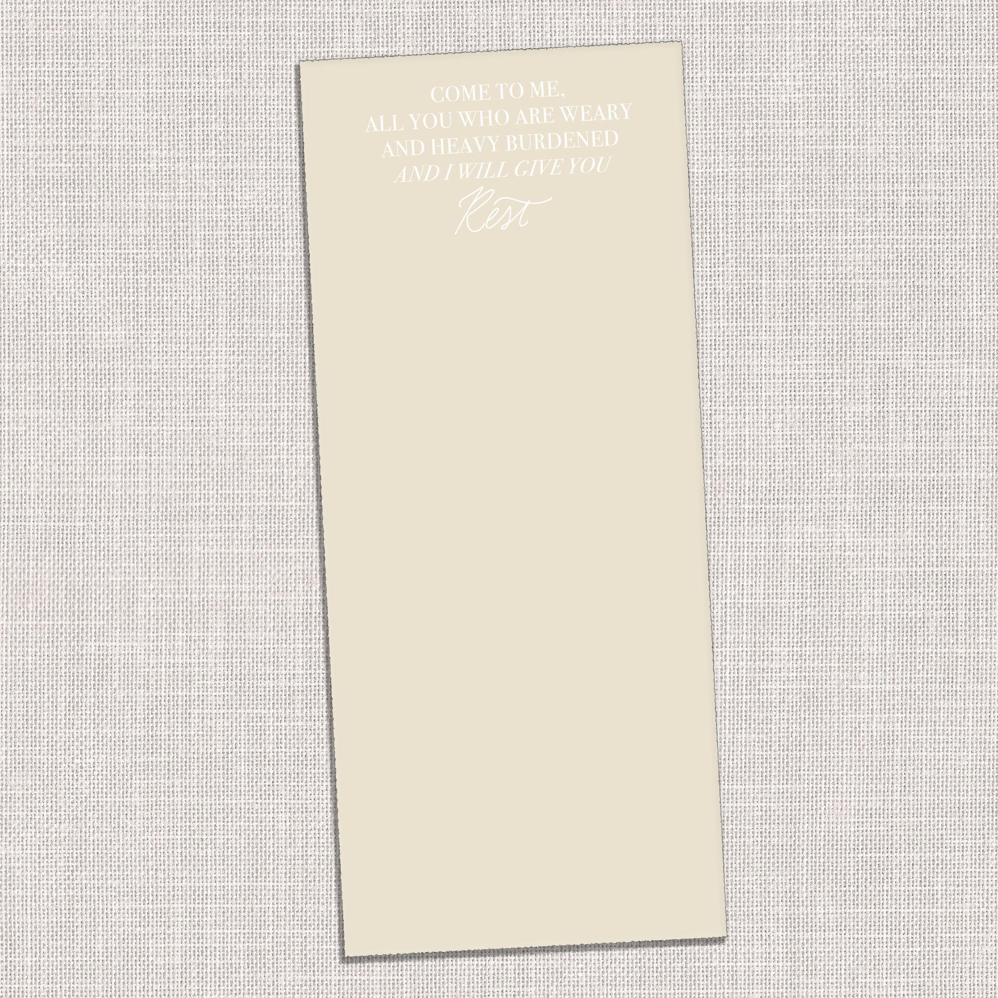 'Come To Me All You Who Are Weary And Heavy Burdened' Notepad. Christian notepad.