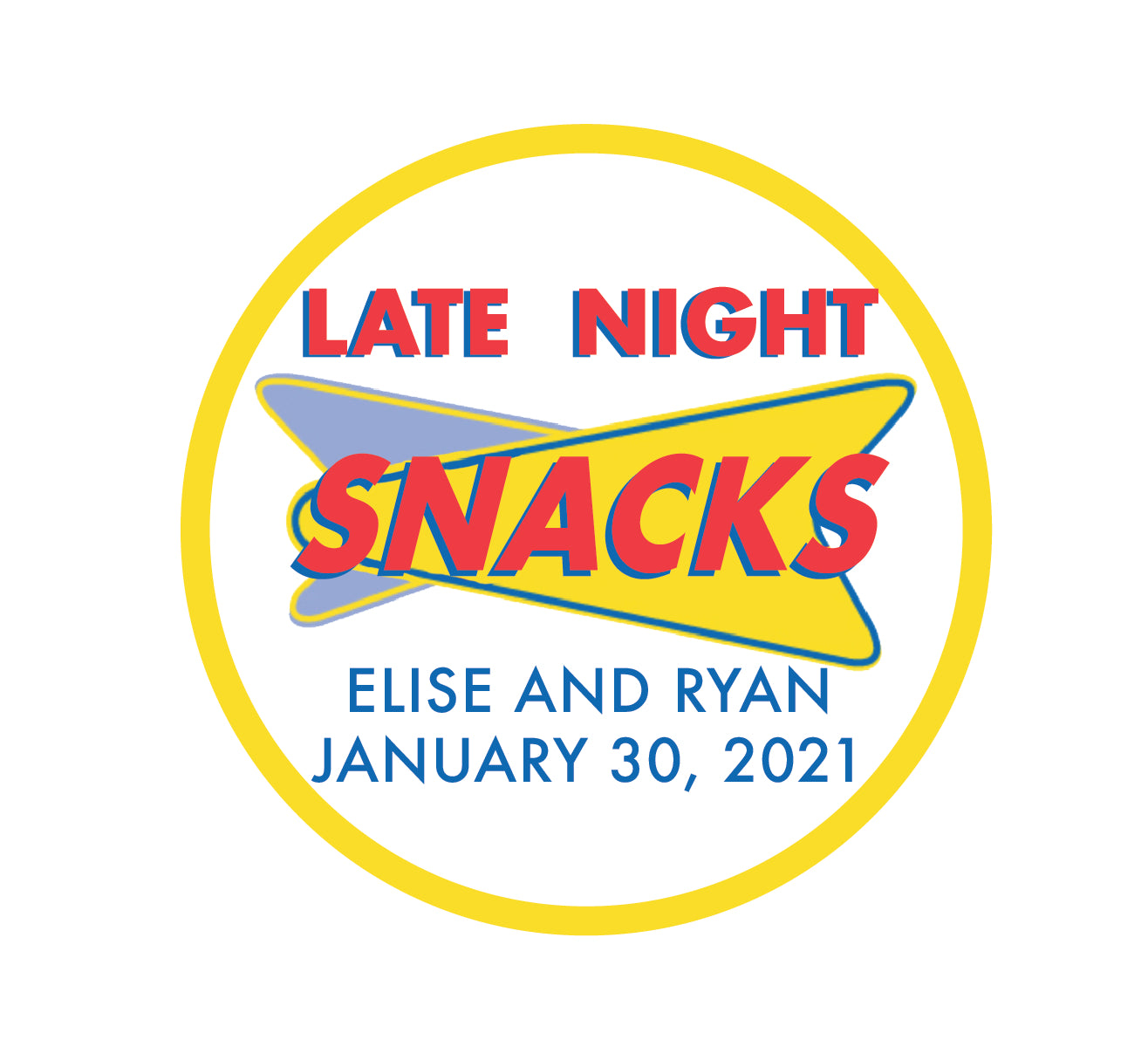 Customizable Sonic Late Night Snack Stickers, Wedding stickers for late night snack food