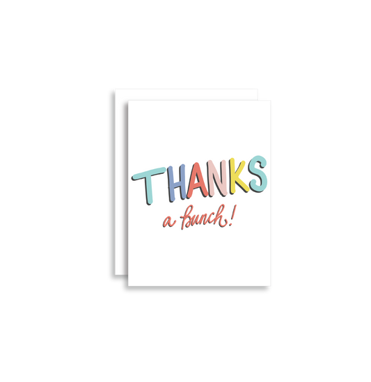 'Thanks A Bunch!' card, Thank you card, blank thank you card